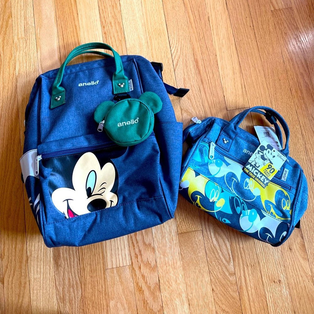 Brand new never used Mickey Anello backpack & small matching bag